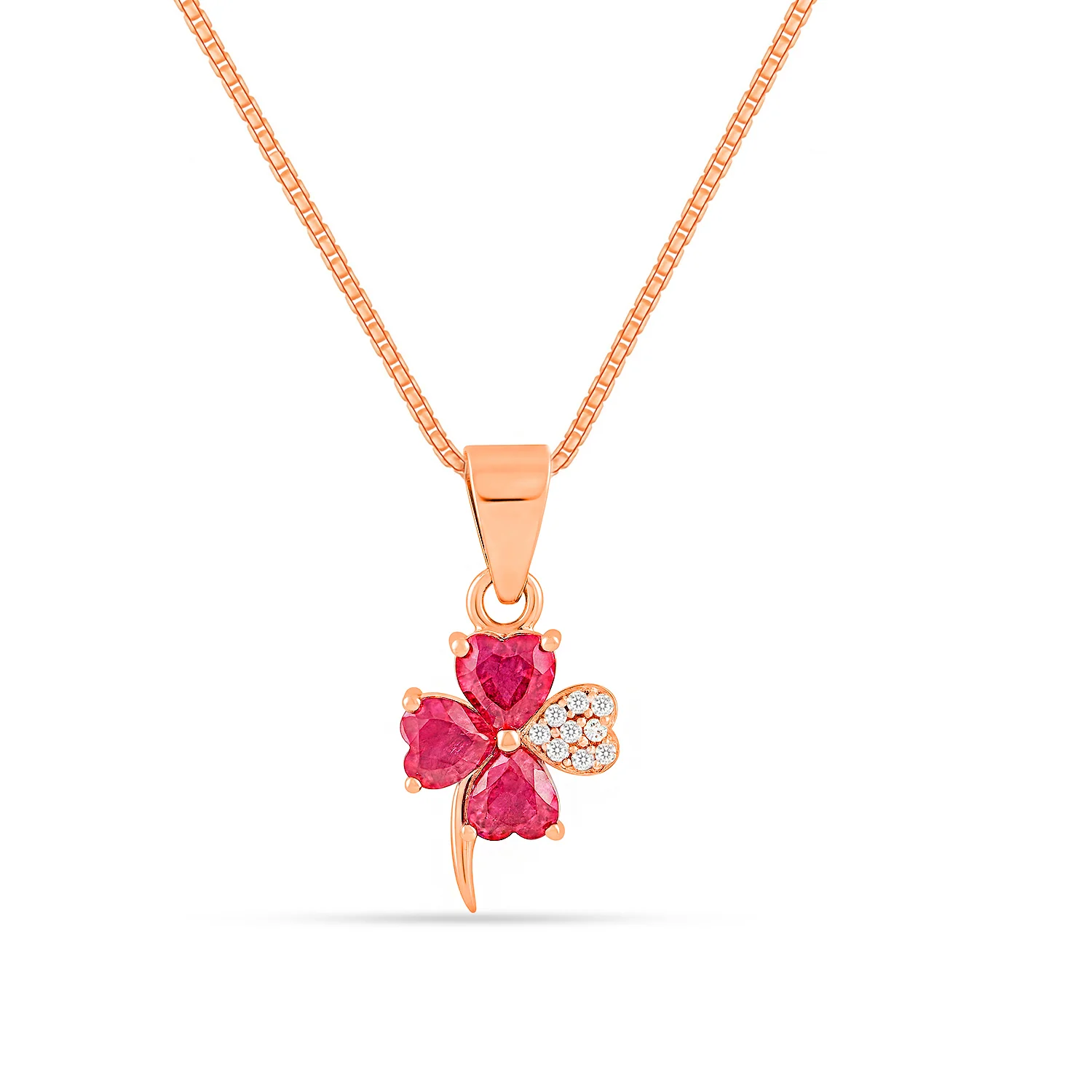 The Heart's Lucky Charm Rose Gold Plated Necklace - Image 5