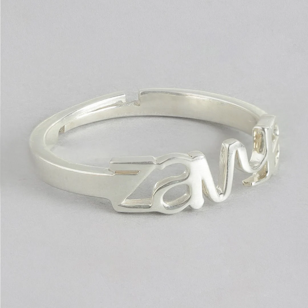 Personalized Eternal Rhodium Plated Ring 925 Sterling Silver (Adjustable) - Image 4