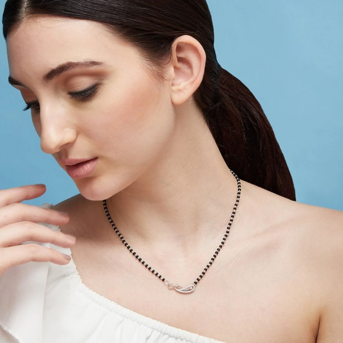 Petals Mangalsutra 925 Rhodium-plated Silver - Image 3
