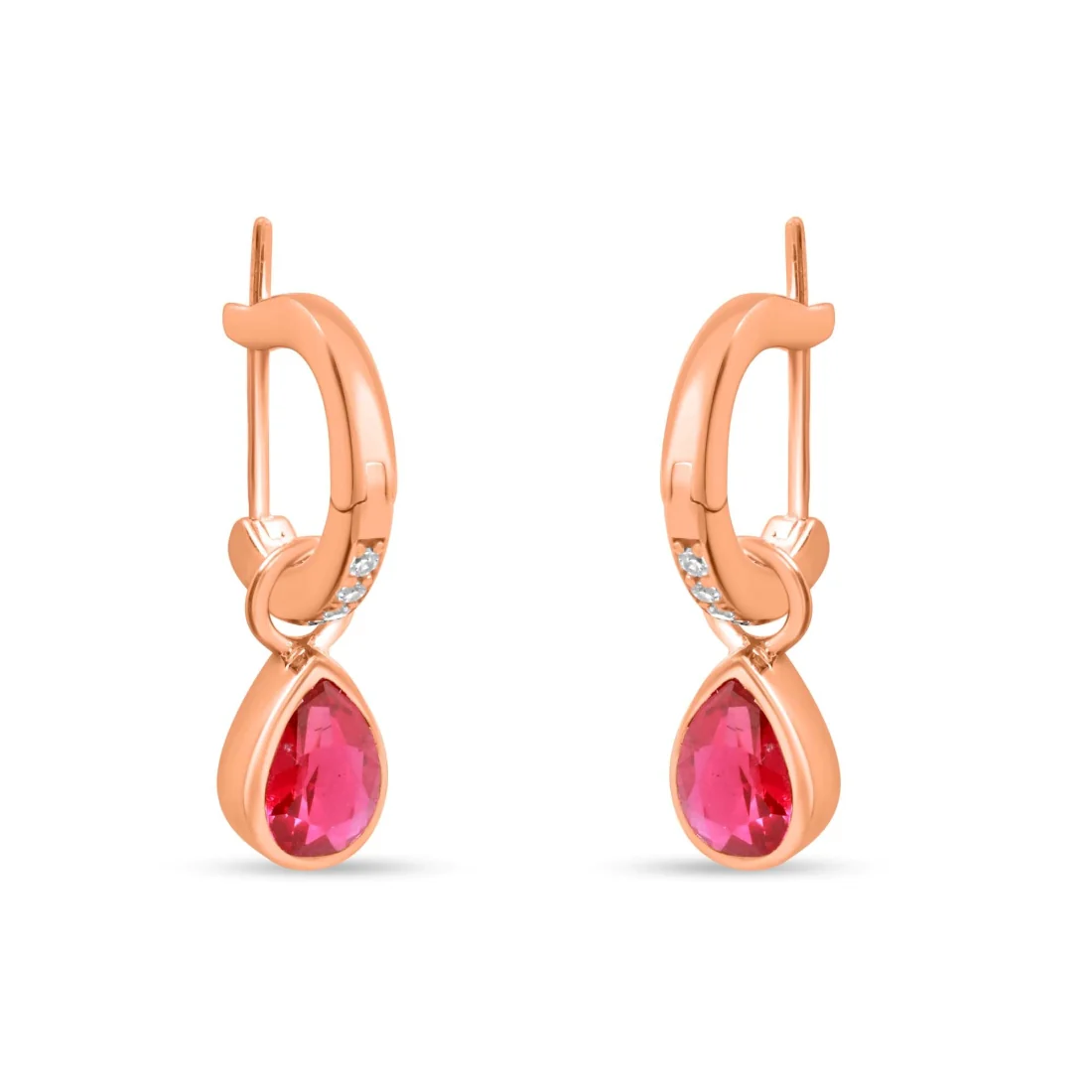 Pink Elegance Rose Gold Plated 925 Sterling Silver Earrings - Image 4
