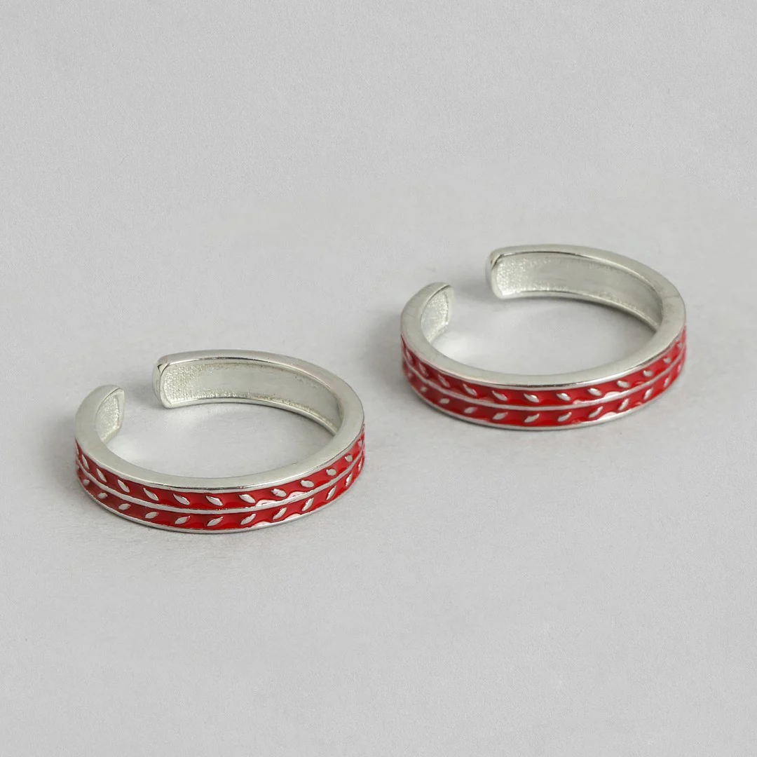 Printed 925 Silver Toe Ring with Rhodium Plating - Image 3