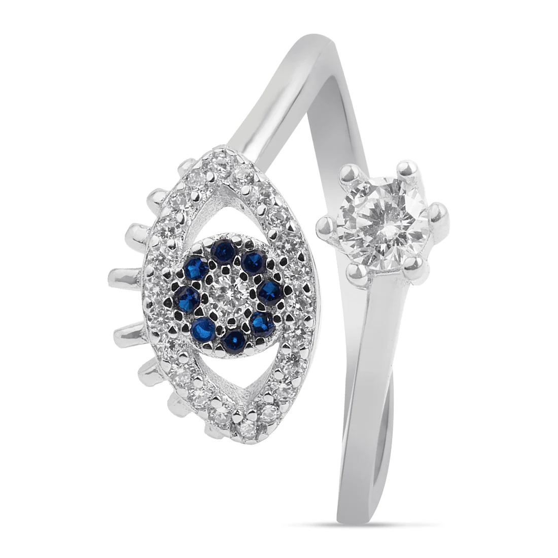 Protective Charm Rhodium Plated 925 Sterling Silver Ring - Image 4