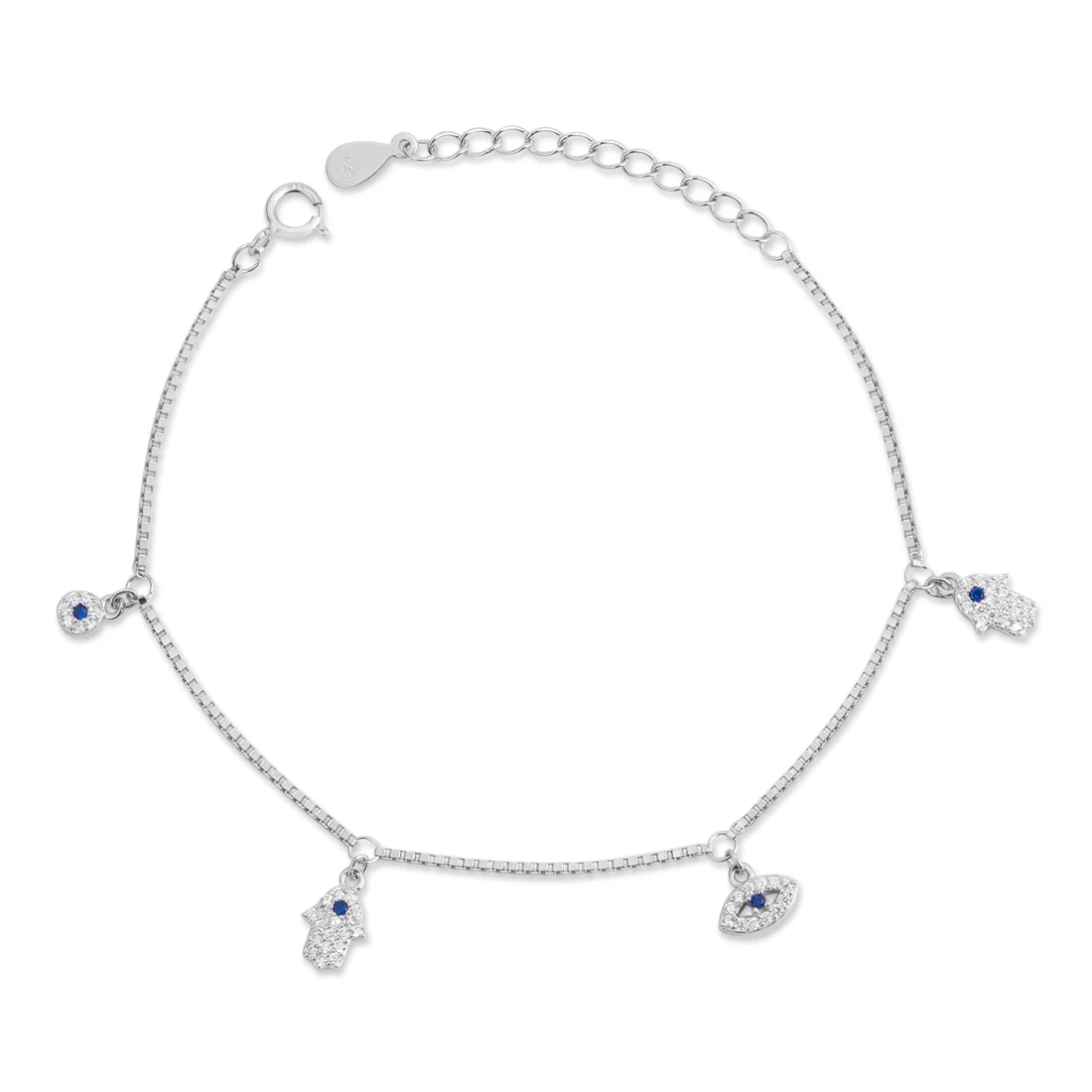 Protective Charms Rhodium Plated 925 Sterling Silver Bracelet - Image 3