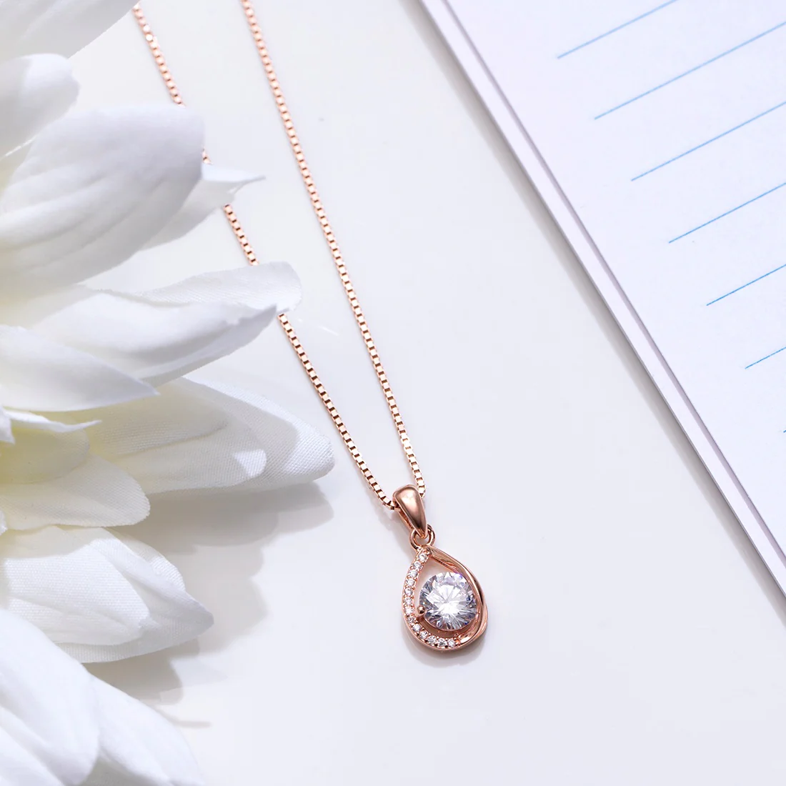 Radiant Abstract Rose Gold Plated 925 Sterling Silver Pendant