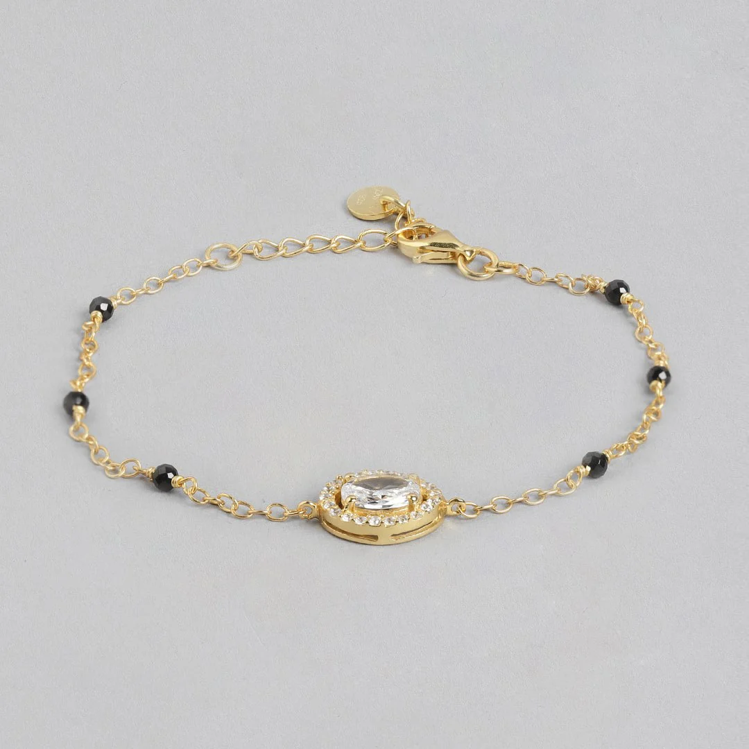 Radiant Adjustable CZ Gold-Plated 925 Sterling Silver Bracelet - Image 3