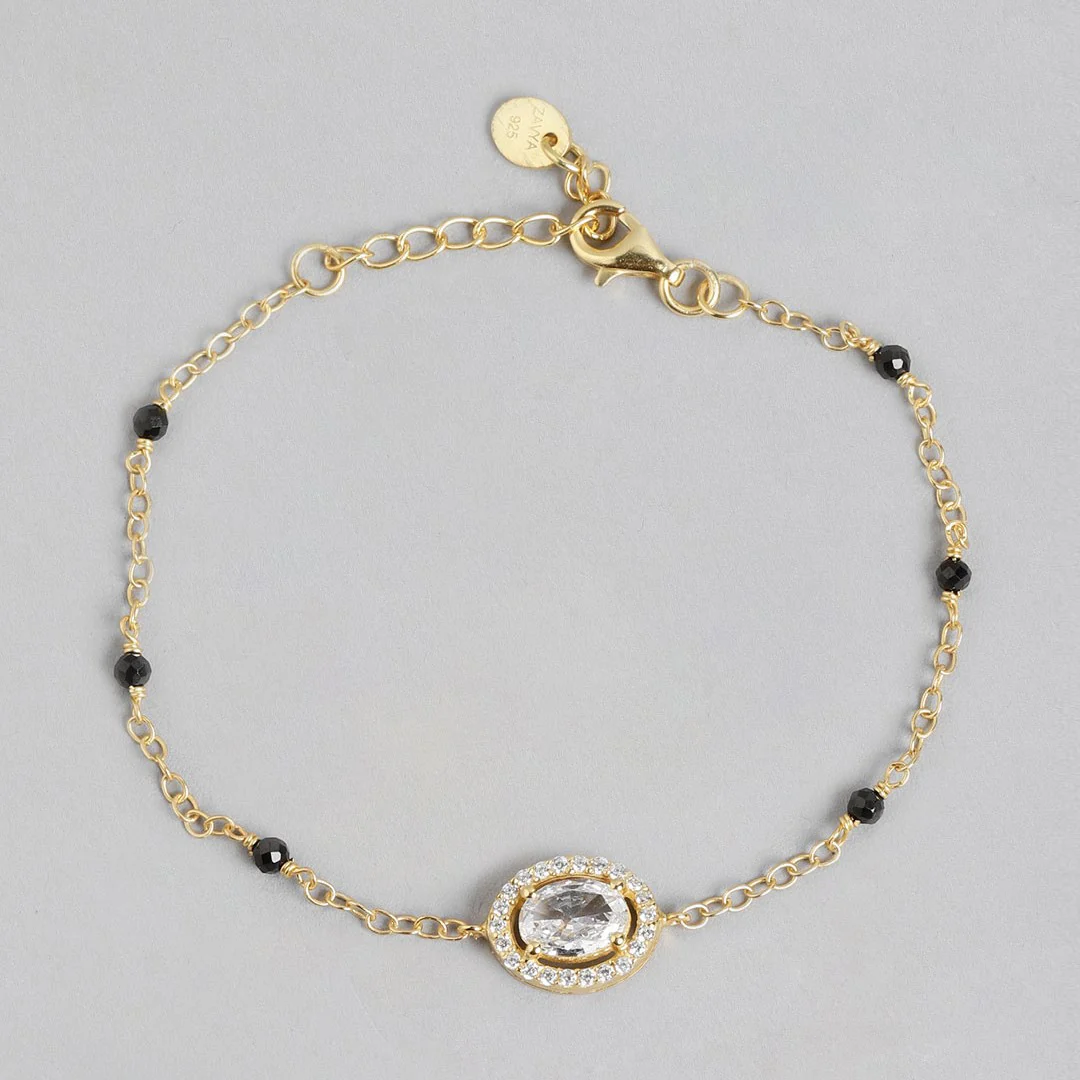 Radiant Adjustable CZ Gold-Plated 925 Sterling Silver Bracelet - Image 4