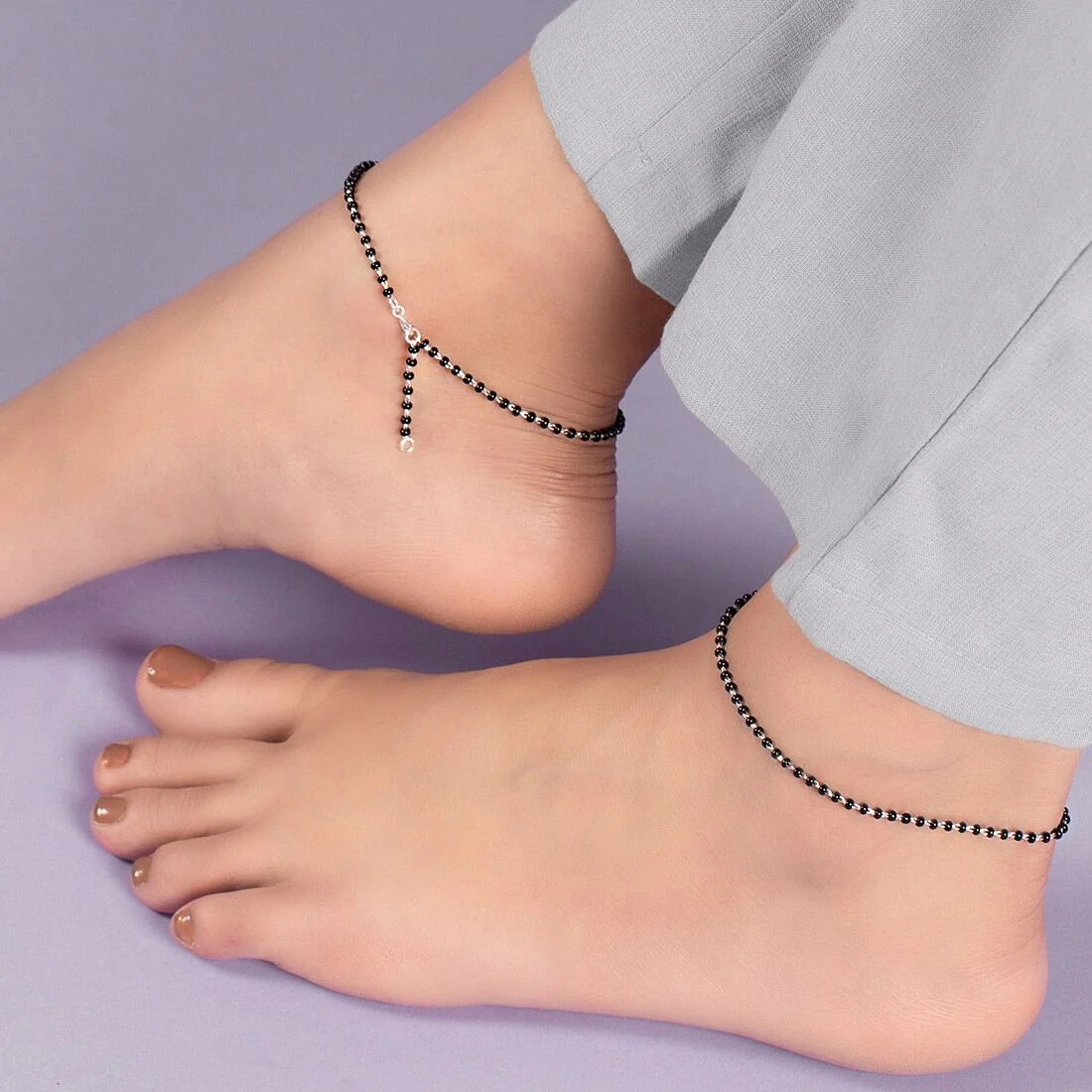 Radiant Bead Symphony 925 Sterling Silver Anklet - Image 5
