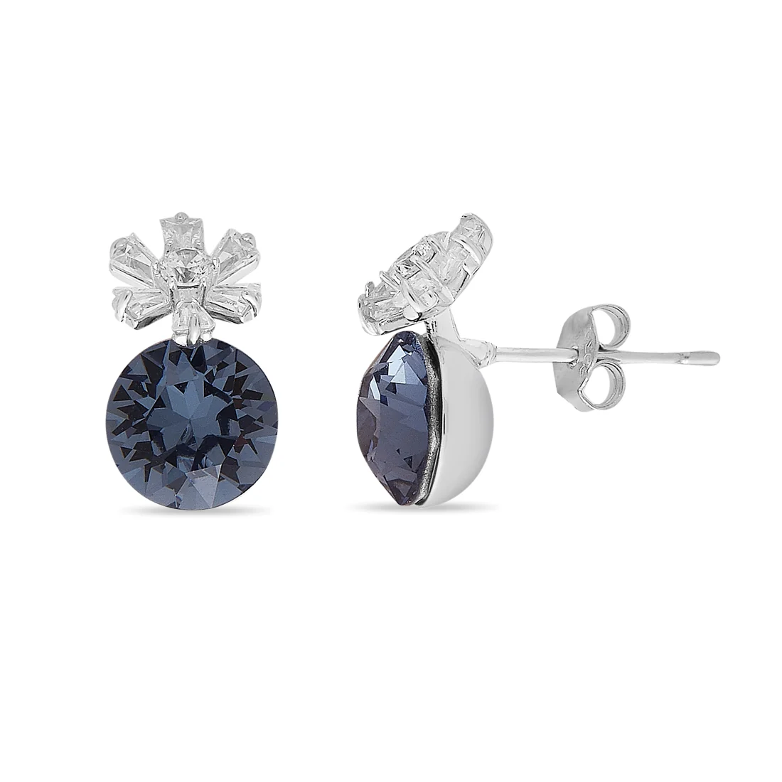 Radiant Bloom 925 Sterling Silver Rhodium-Plated Floral Earrings - Image 4