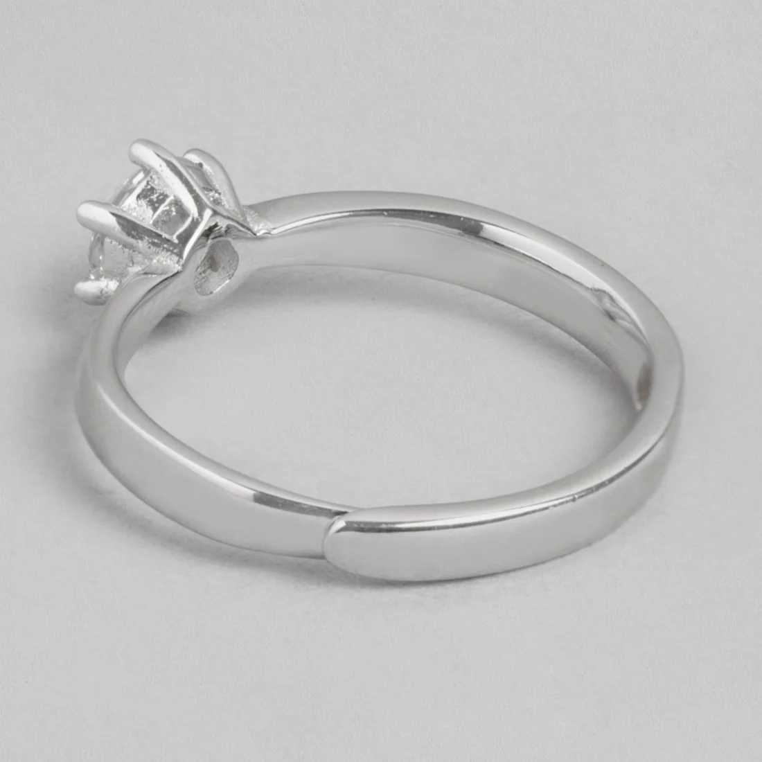 Radiant Blossom Rhodium-Plated CZ 925 Sterling Silver Women's Ring (Adjustable) - Image 6