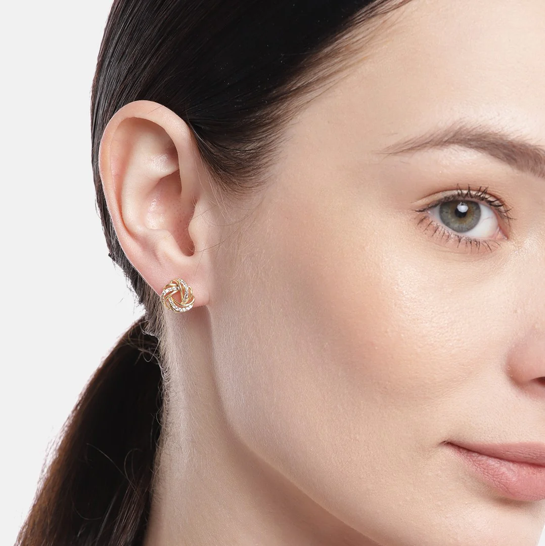 Radiant Brilliance Gold Plated 925 Sterling Silver Stud Earrings Gift Hamper - Image 4