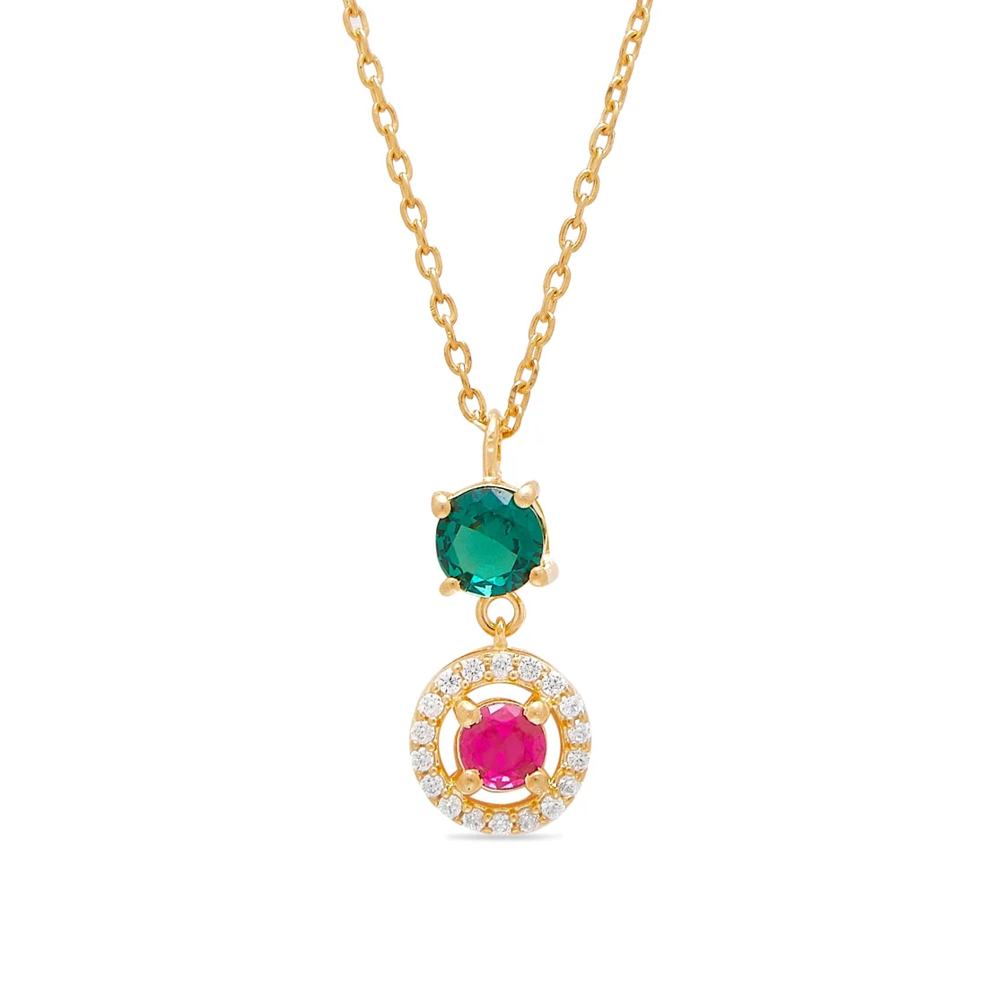 Radiant Circle Elegance 925 Sterling Silver Gold-Plated Necklace - Image 5