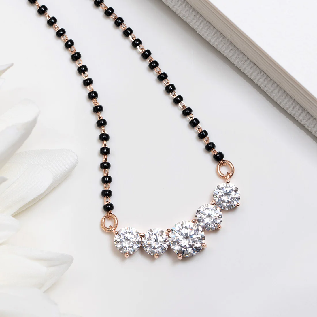 Radiant Circle Rose Gold Plated 925 Sterling Silver Mangalsutra