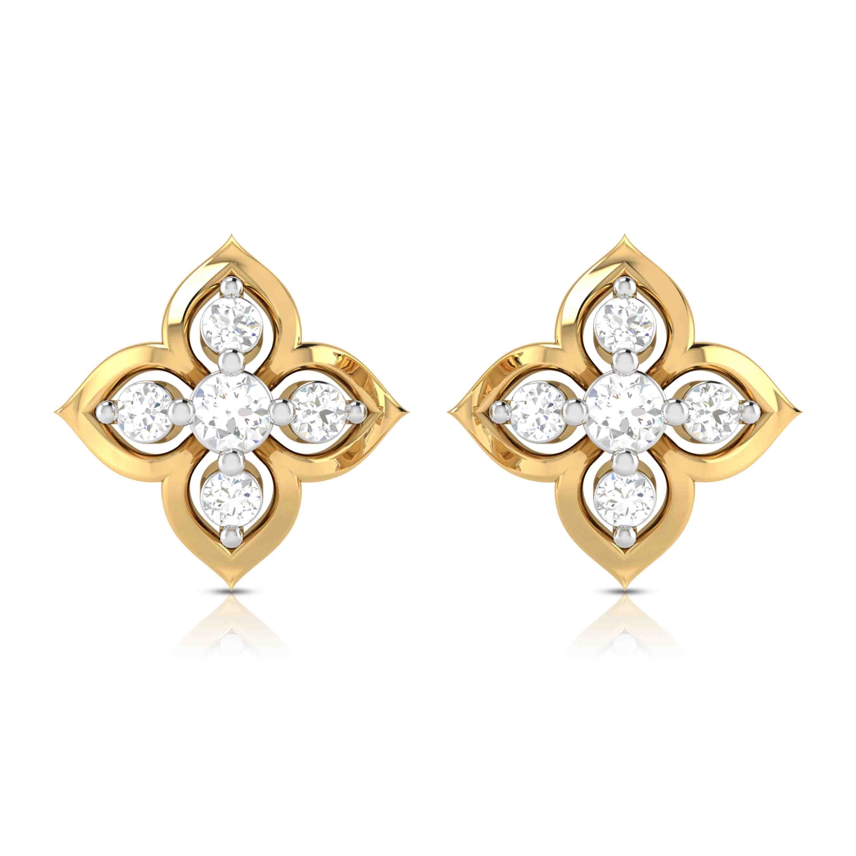 Radiant Clover Lab-Grown Diamond Stud Earrings - Image 2