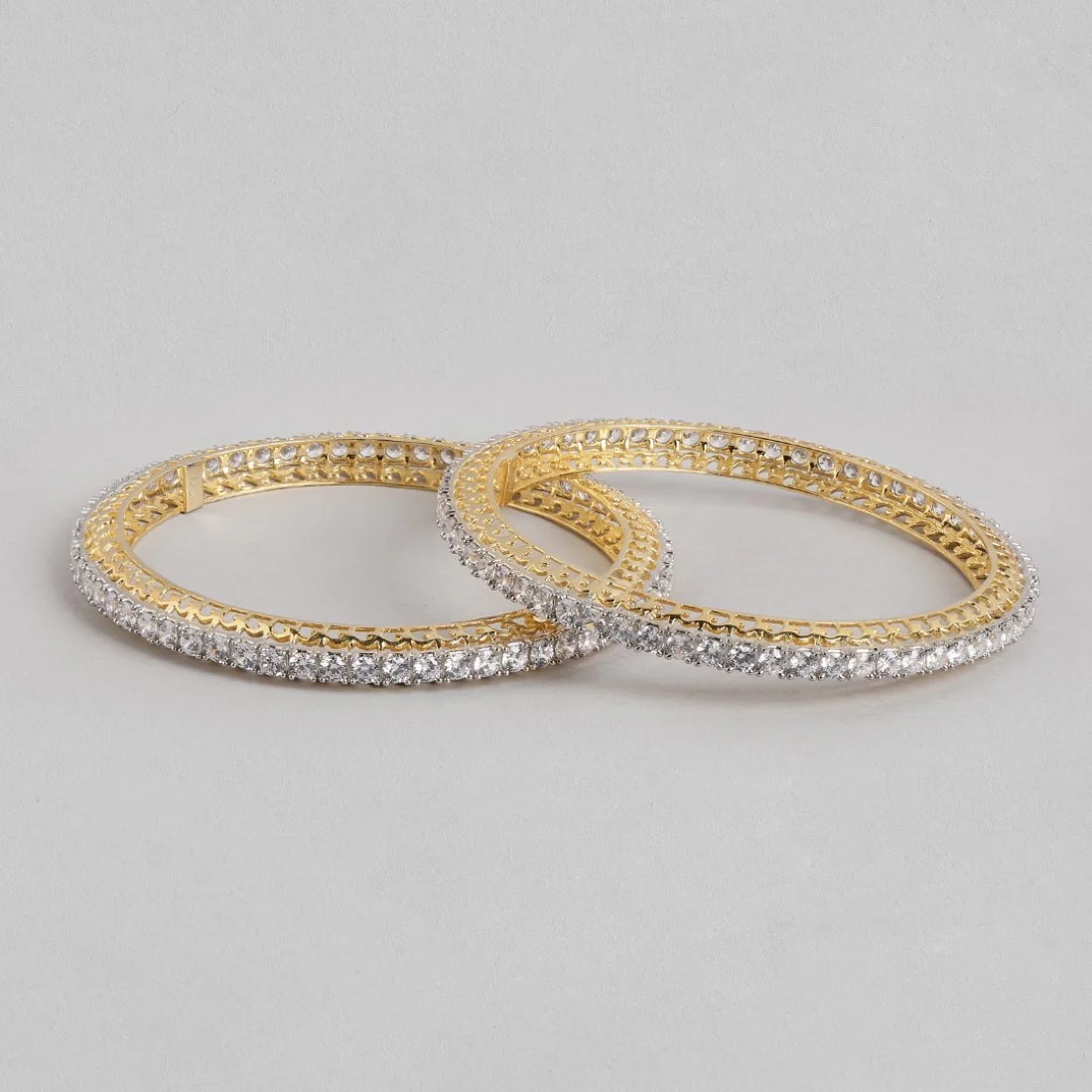 Radiant CZ Elegance: Gold-Plated 925 Sterling Silver Women's Bangle - Image 6