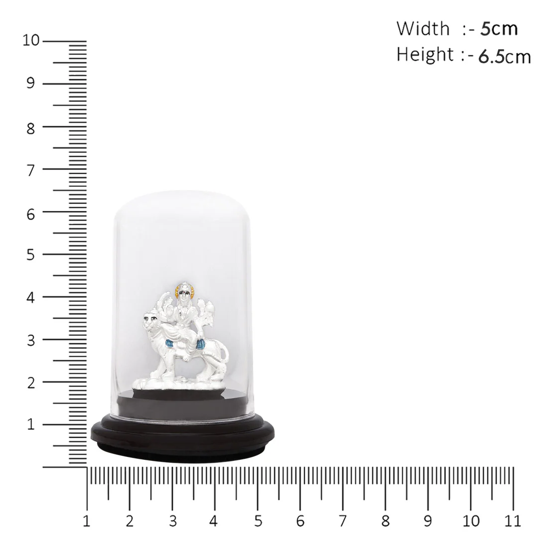 Radiant Devotion Rhodium-Plated 999 Silver Shera Wali Mata Idol - Image 5