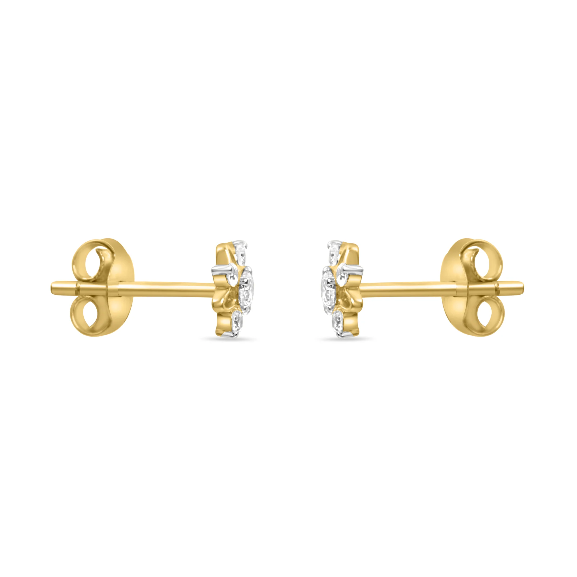 Radiant Floral Gold Earrings with Lab-Grown Diamonds - Image 5