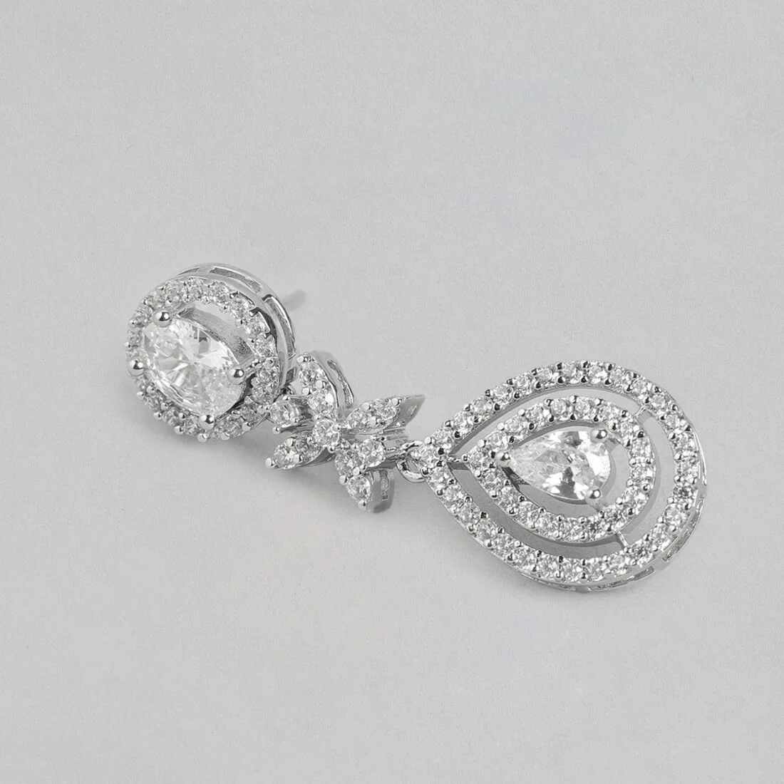 Radiant Frost Rhodium Plated 925 Sterling Silver Drop Earrings - Image 4