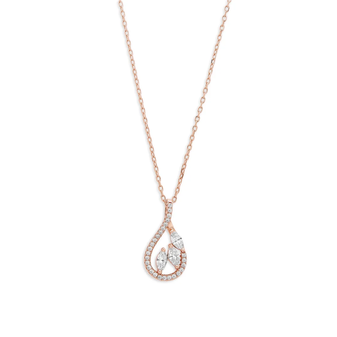 Radiant Fusion 925 Sterling Silver Rose Gold-Plated Abstract Necklace - Image 5