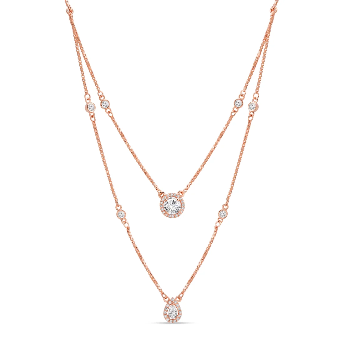 Radiant Fusion Rose Gold Plated 925 Sterling Silver Necklace - Image 4