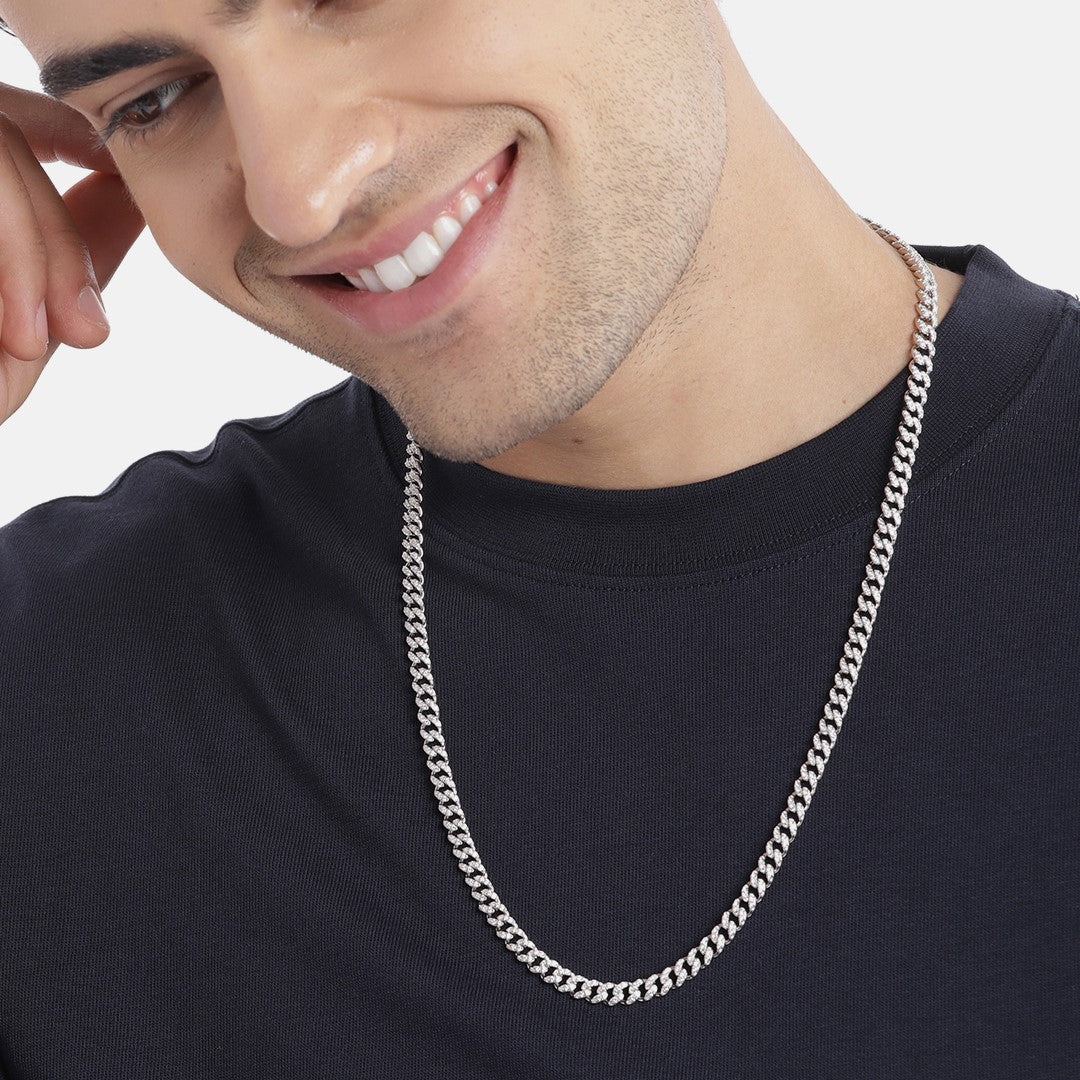 Radiant Gems CZ 925 Sterling Silver Chain for Men - Image 2