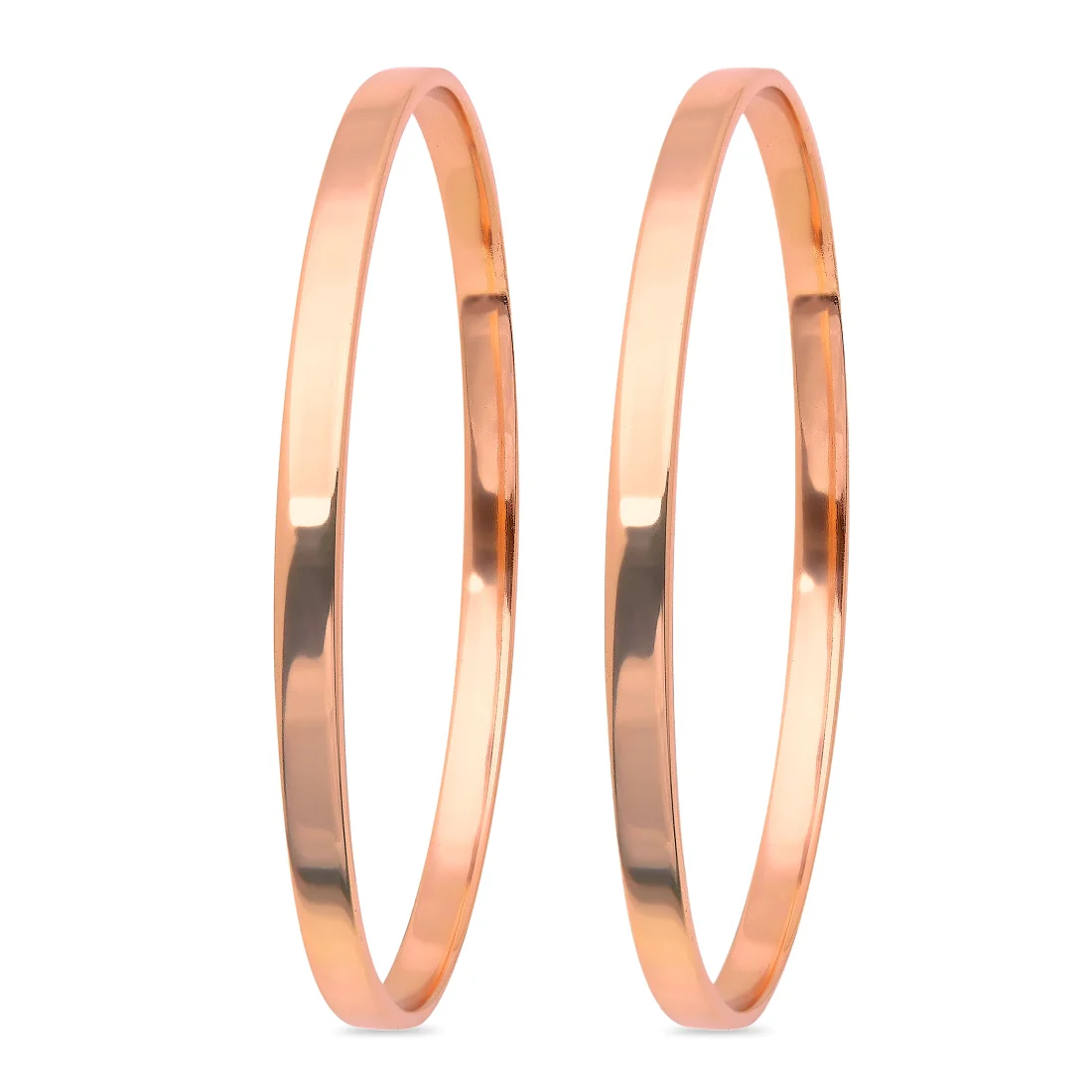 Radiant Glow 925 Sterling Silver Rose Gold Plated Plain Bangle - Image 2