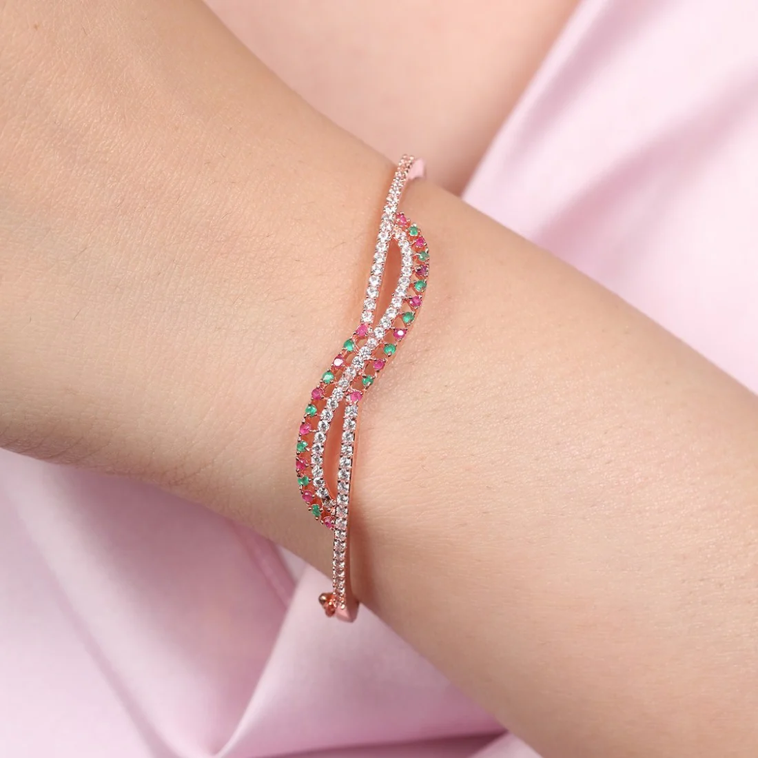 Radiant Glow Rose Gold Plated 925 Sterling Silver Bracelet - Image 2