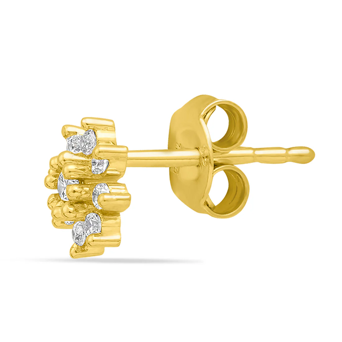 Radiant Gold Glow 925 Sterling Silver Stud Earrings with Cubic Zirconia - Image 6
