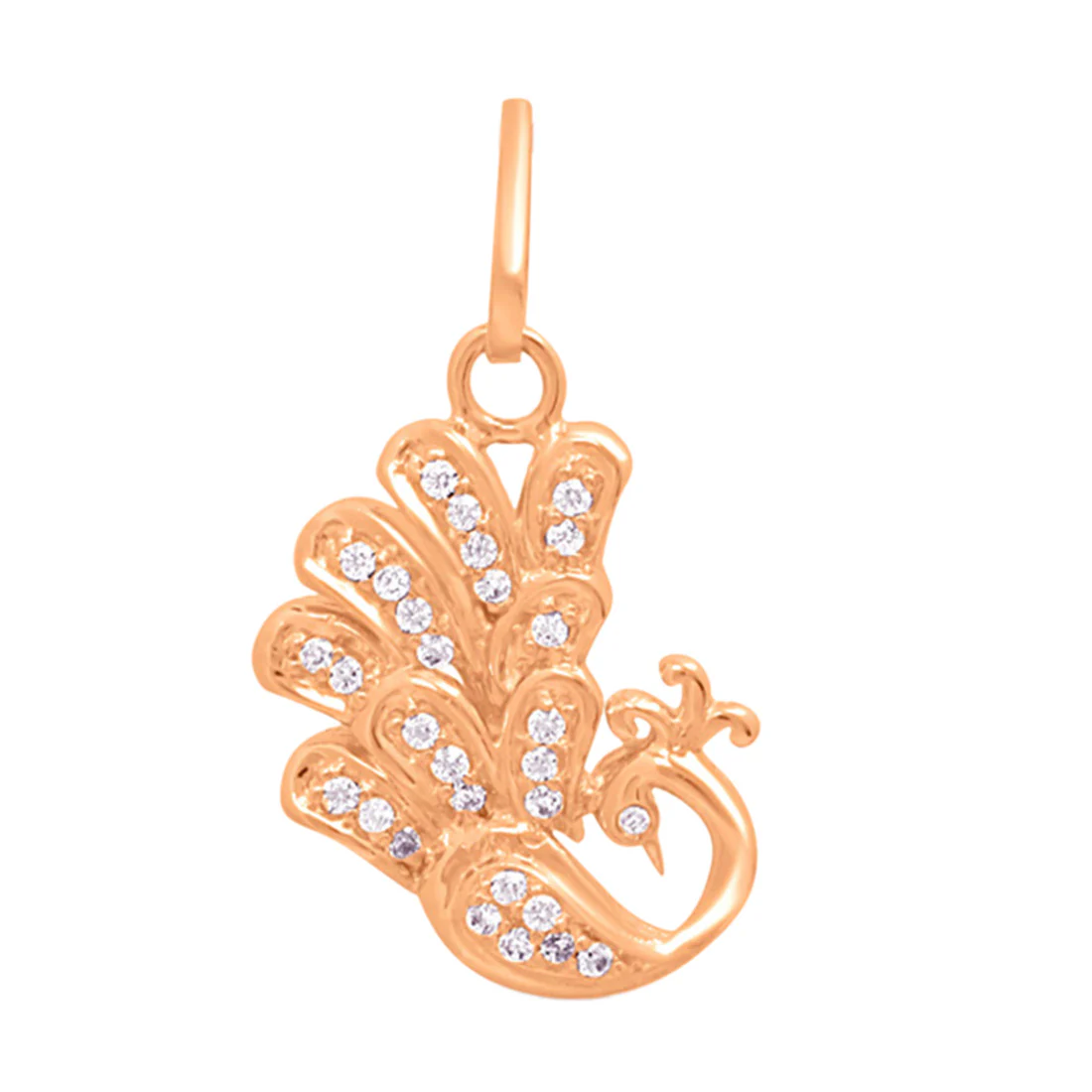 Radiant Peacock Rose Gold-Plated 925 Sterling Silver Pendant - Image 4