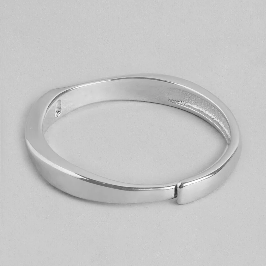 Radiant Reflections Rhodium-Plated 925 Sterling Silver Ring For Him (Adjustable) - Image 7