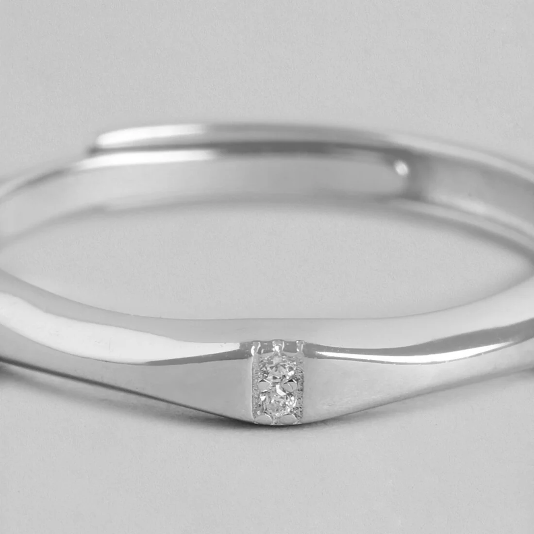 Radiant Reflections Rhodium-Plated 925 Sterling Silver Ring For Him (Adjustable) - Image 8