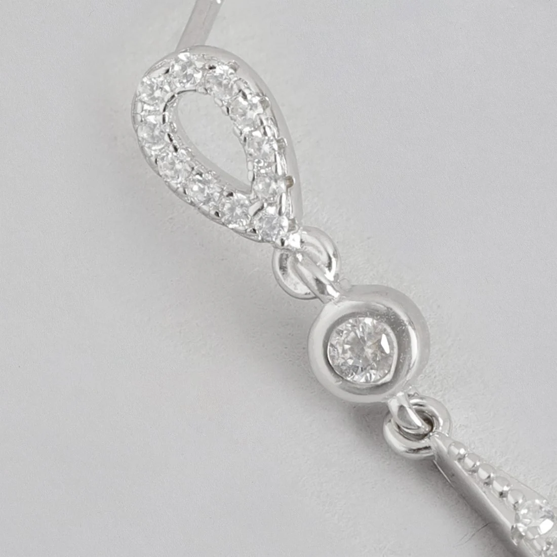 Radiant Rhodium Sparkle Cubic Zirconia 925 Sterling Silver Women's Earrings - Image 6