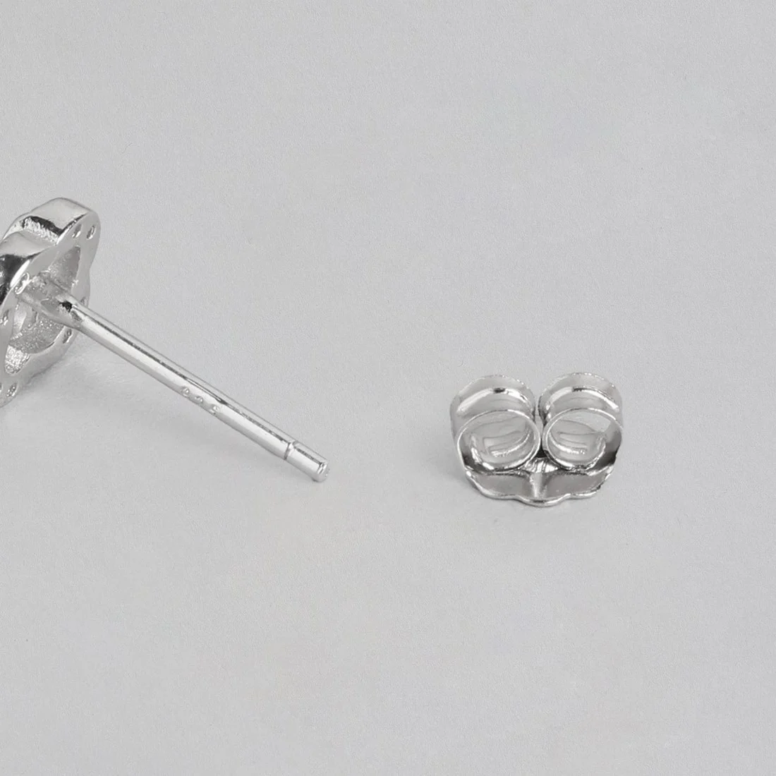 Floral Radiant Rhodium Sparkle CZ 925 Sterling Silver Earrings - Image 6