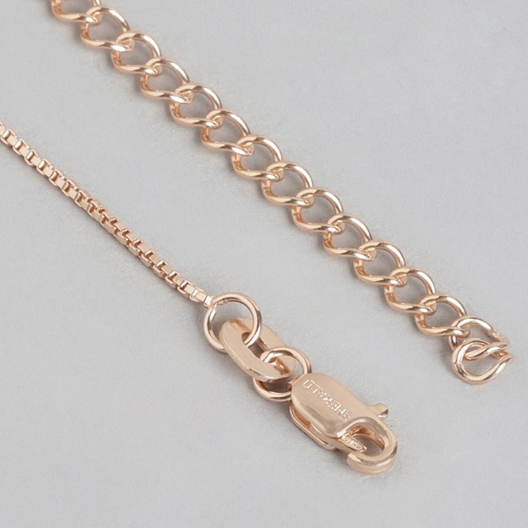 Radiant Rose Gold Circle 925 Sterling Silver Timeless Elegance Pendant with Chain - Image 6