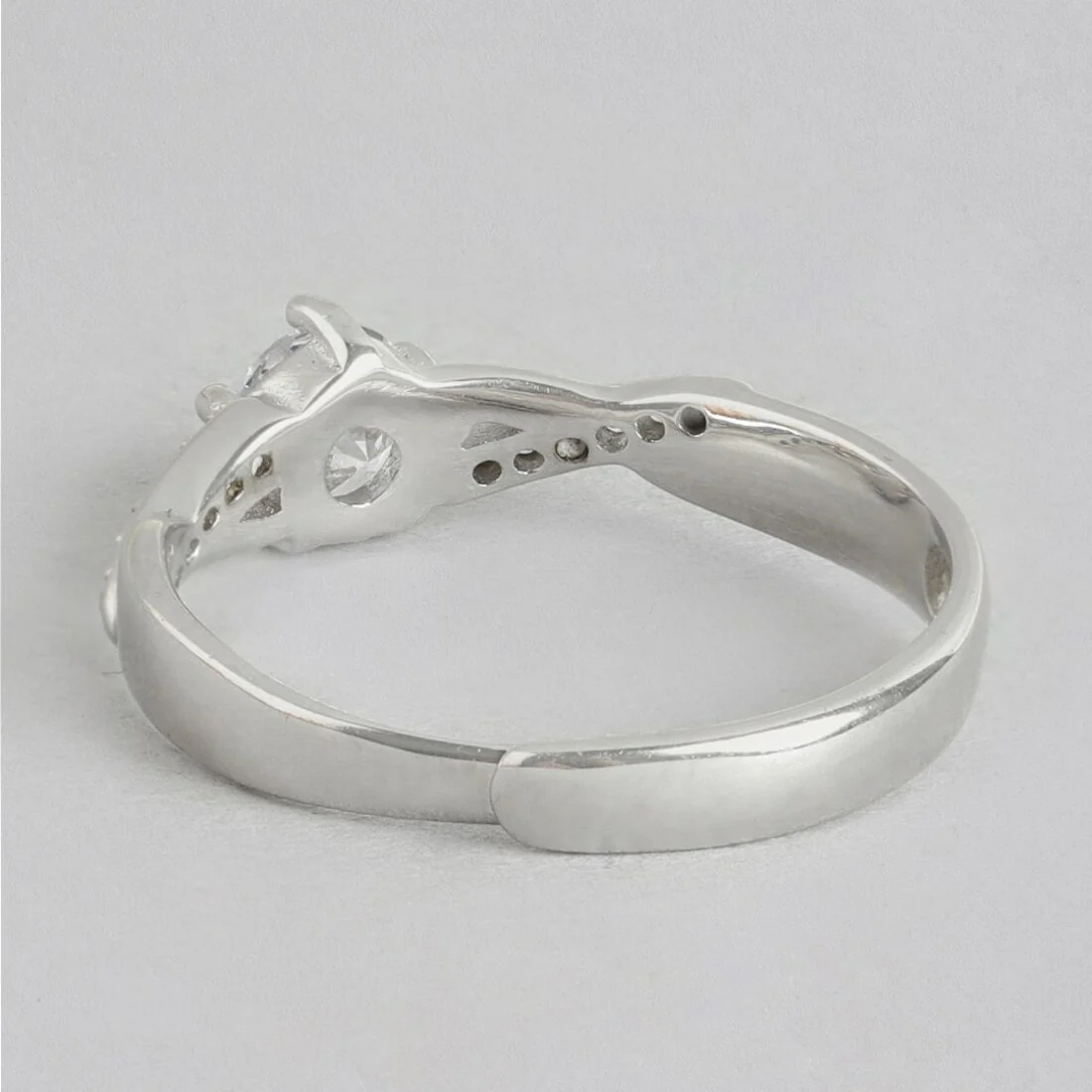 Radiant Sparkle 925 Sterling Silver Ring with Cubic Zirconia (Adjustable) - Image 6