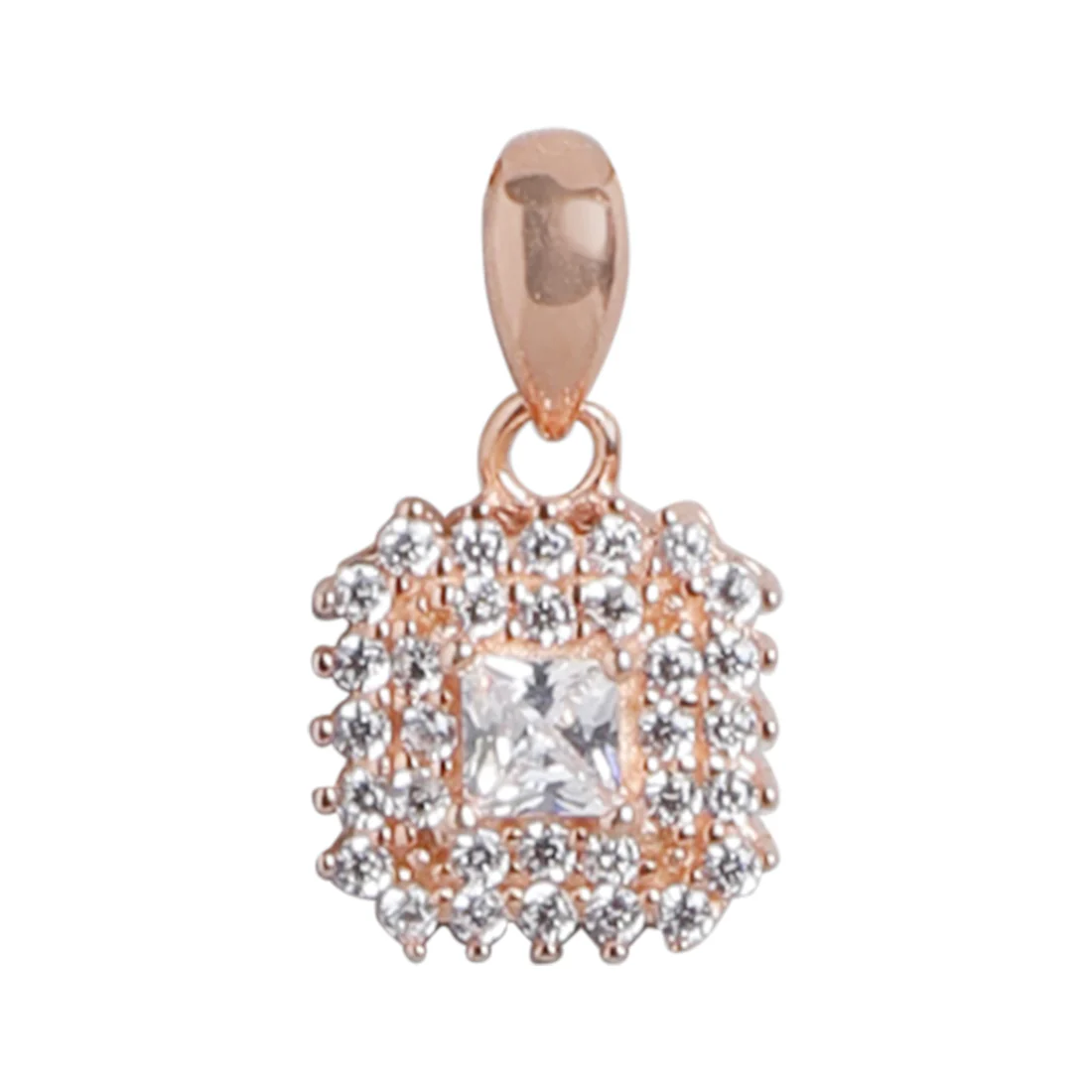 Radiant Square Rose Gold-Plated Square CZ 925 Sterling Silver Pendant with Chain - Image 10
