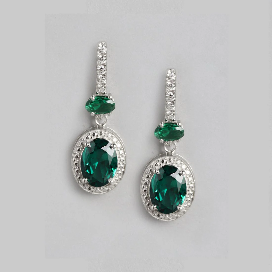 Radiant Stardrop Rhodium-Plated 925 Sterling Silver CZ Earrings - Image 4