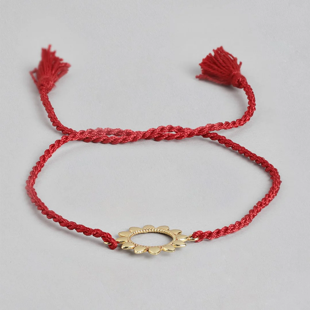 Radiant Sunbeam Gold-Plated 925 Sterling Silver Rakhi - Image 6