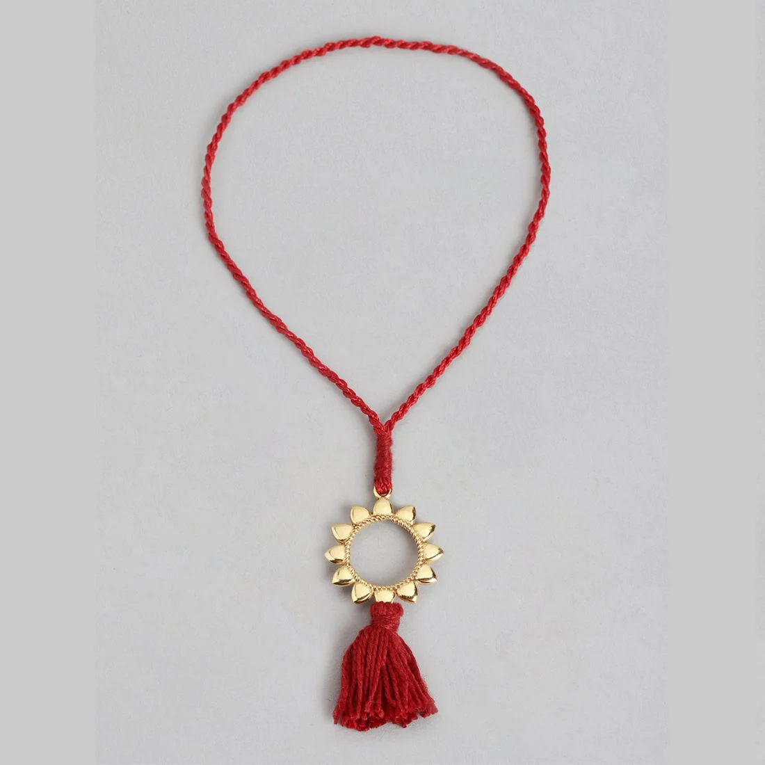 Radiant Sunshine Gold-Plated 925 Sterling Silver Rakhi for Her - Image 3