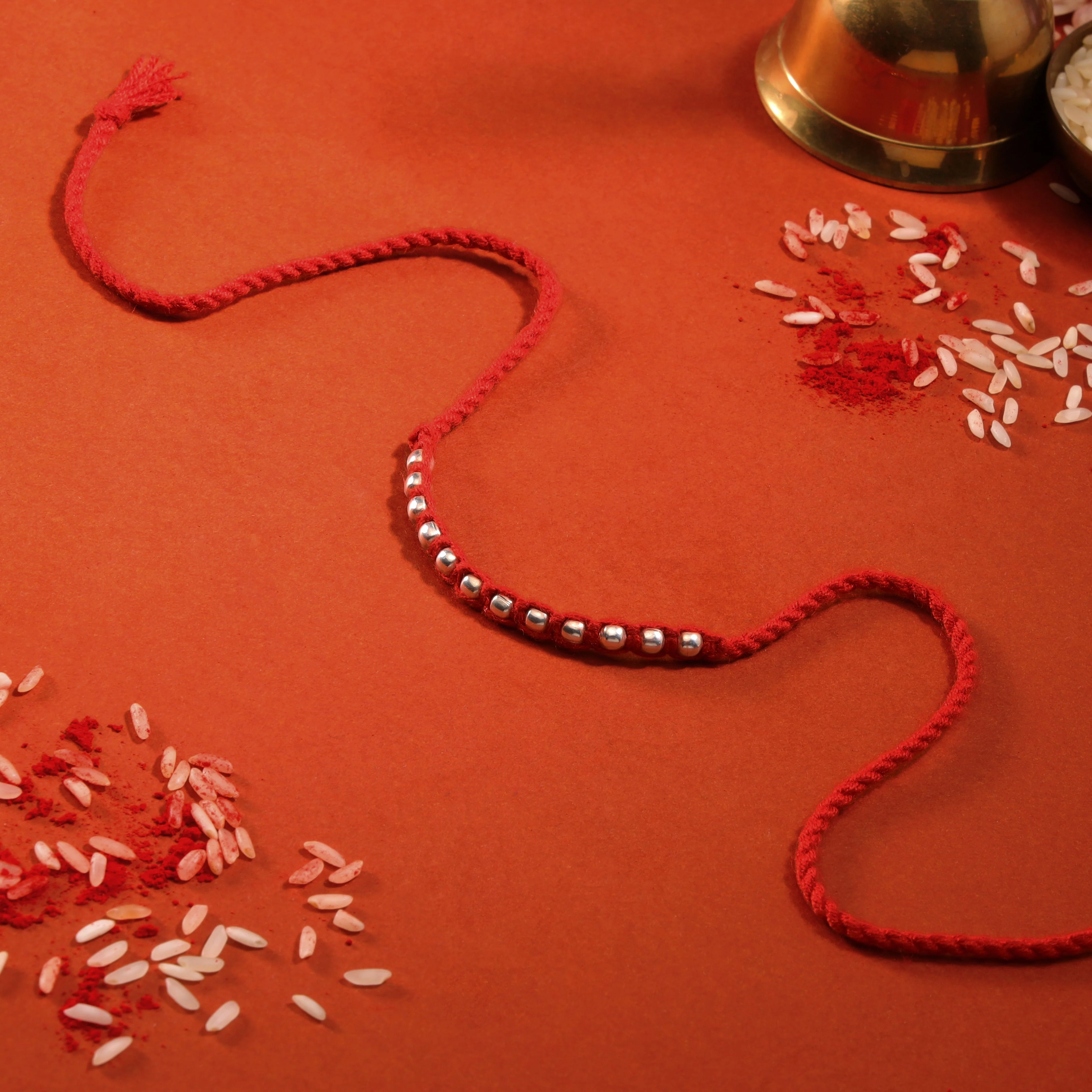 Radiant Thread of Love Rhodium-Plated 925 Sterling Silver Rakhi - Image 3