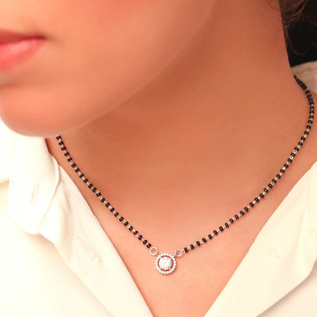 Radiant Union 925 Sterling Silver Rhodium-Plated Mangalsutra