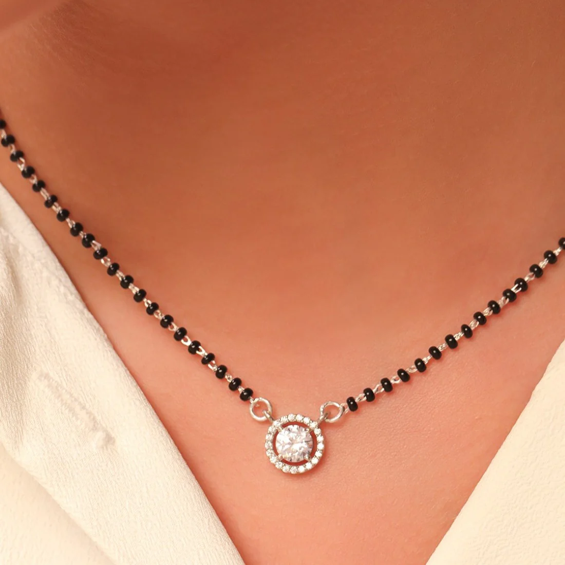 Radiant Union 925 Sterling Silver Rhodium-Plated Mangalsutra - Image 3