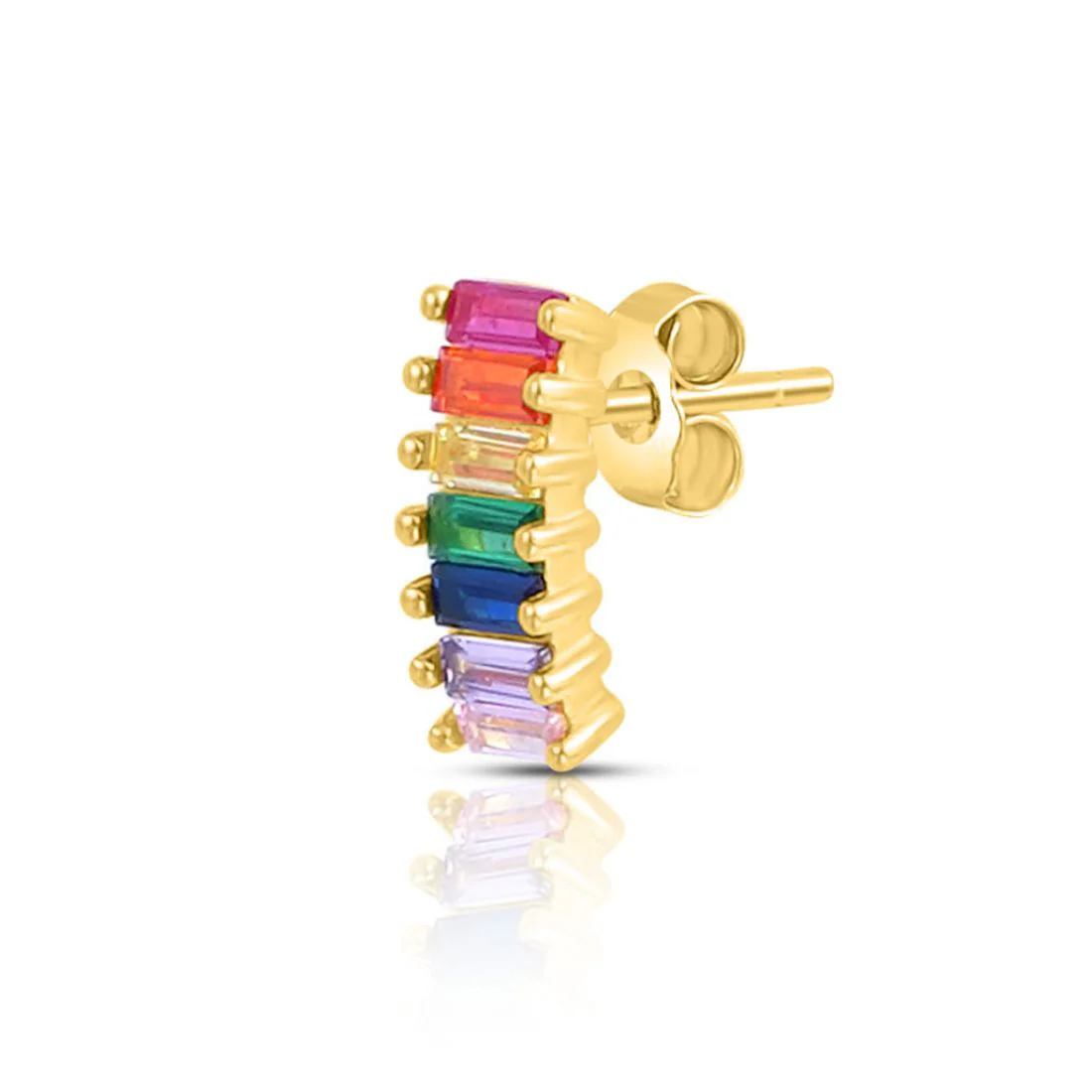 Rainbow Gold Plated 925 Sterling Silver Earrings - Image 6