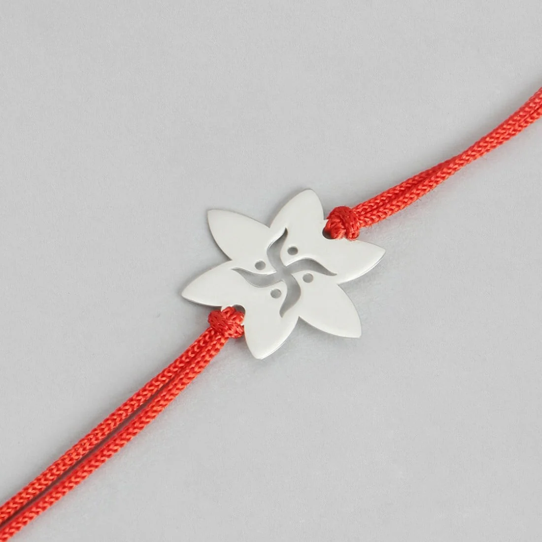 Rakhi Special 925 Sterling Silver Swastik and Star Rakhi - Image 4