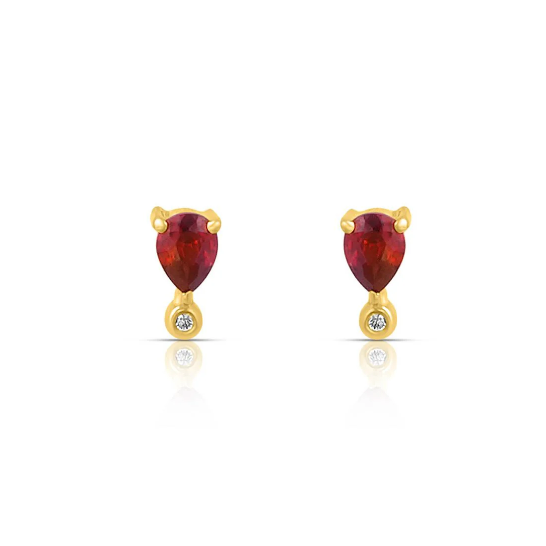 Red Teardrop Gold Plated 925 Sterling Silver Earrings - Image 5