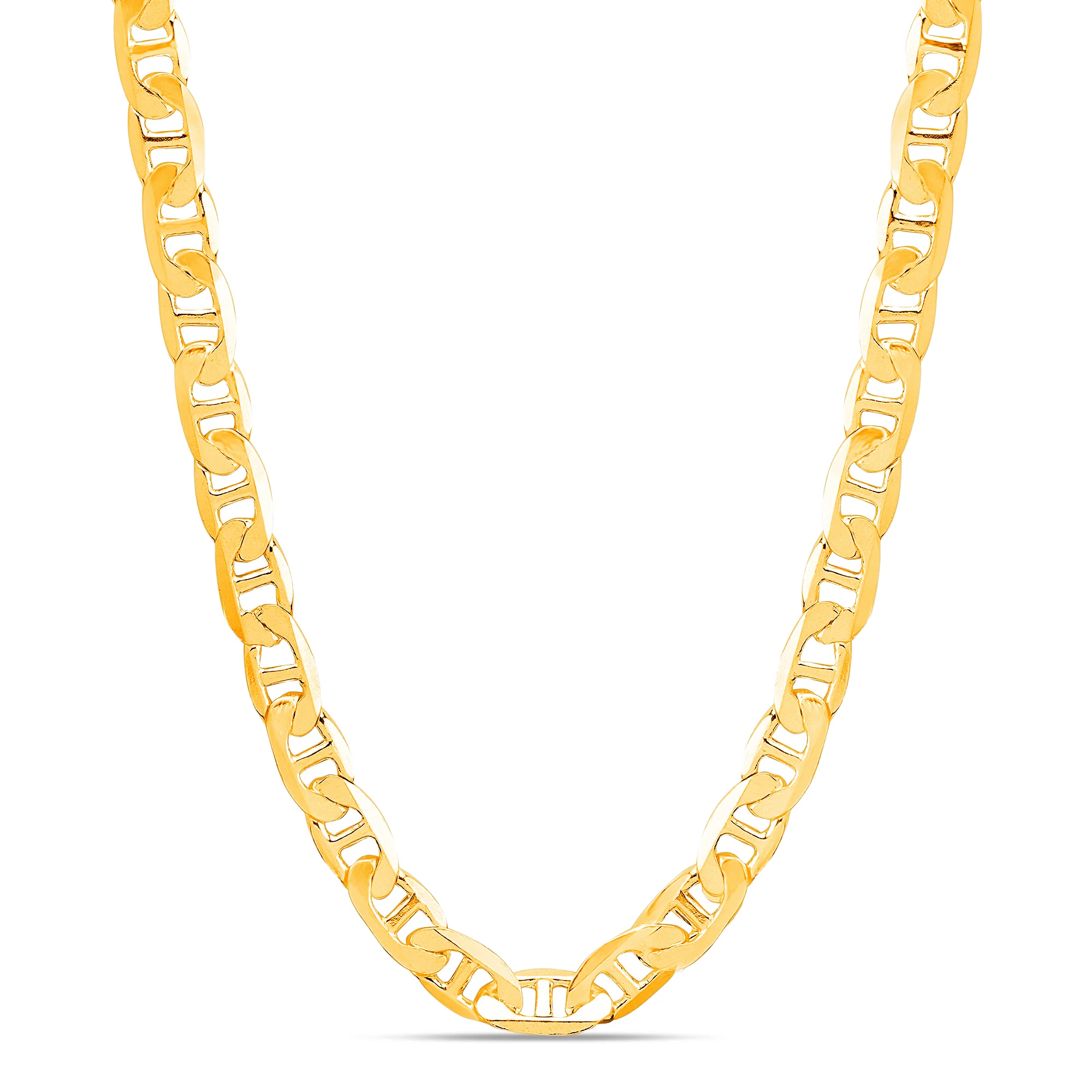 Refined 925 Sterling Silver Men's Linked Gold Plated Chain - Image 8