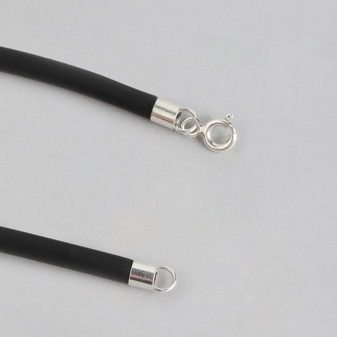Refined Harmony Rhodium-Plated 925 Sterling Silver With Leather Strap Bracelet for Him - Image 6