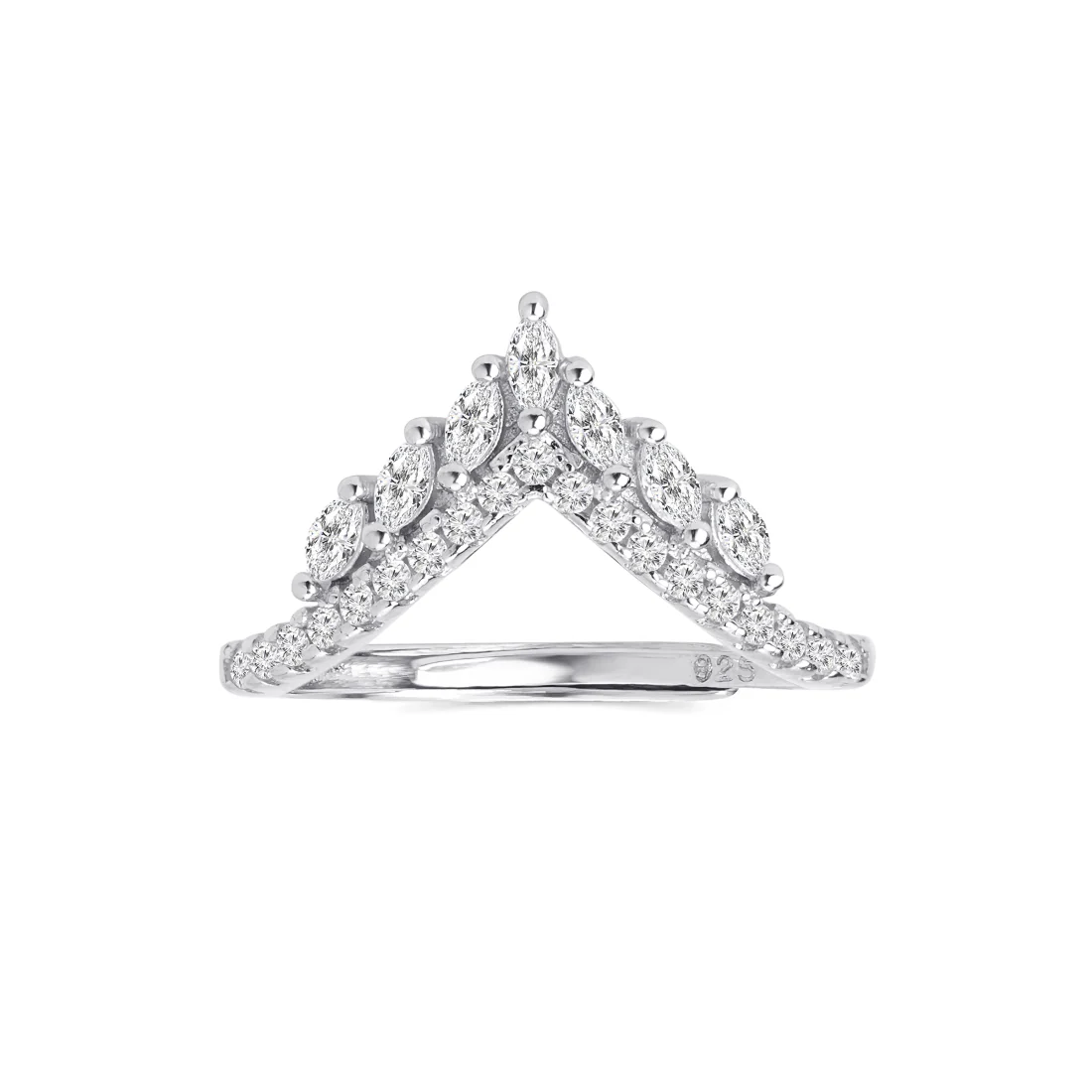 Regal Radiance Rhodium Plated 925 Sterling Silver Women's Ring - Image 4