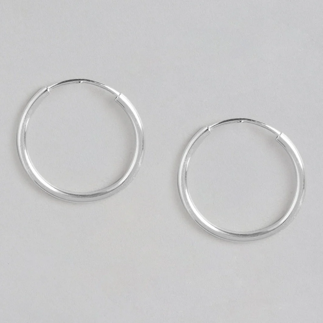Rhodium Plated 925 Sterling Silver Hoops - Image 6