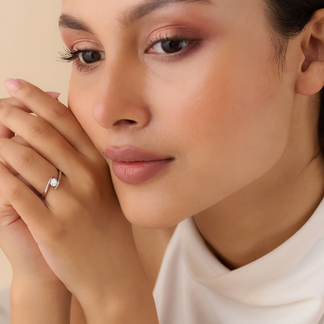 The One I Choose Solitaire Rhodium Plated Ring (Adjustable) - Image 3