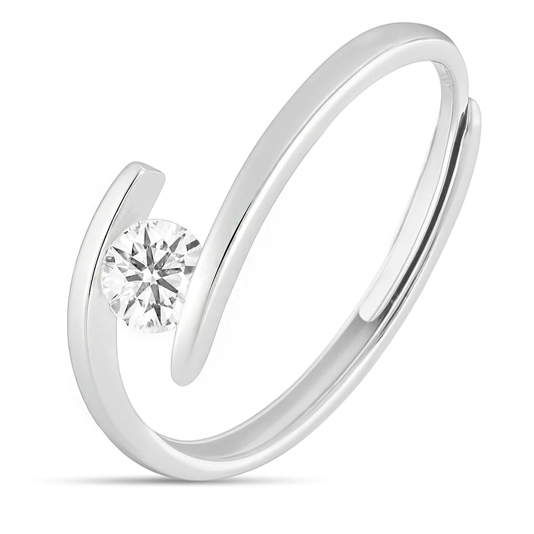 The One I Choose Solitaire Rhodium Plated Ring (Adjustable) - Image 4